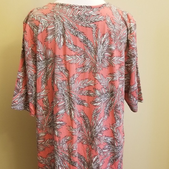 Tropical Coral Short Sleeve T-shirt Dress Large - Picture 6 of 7